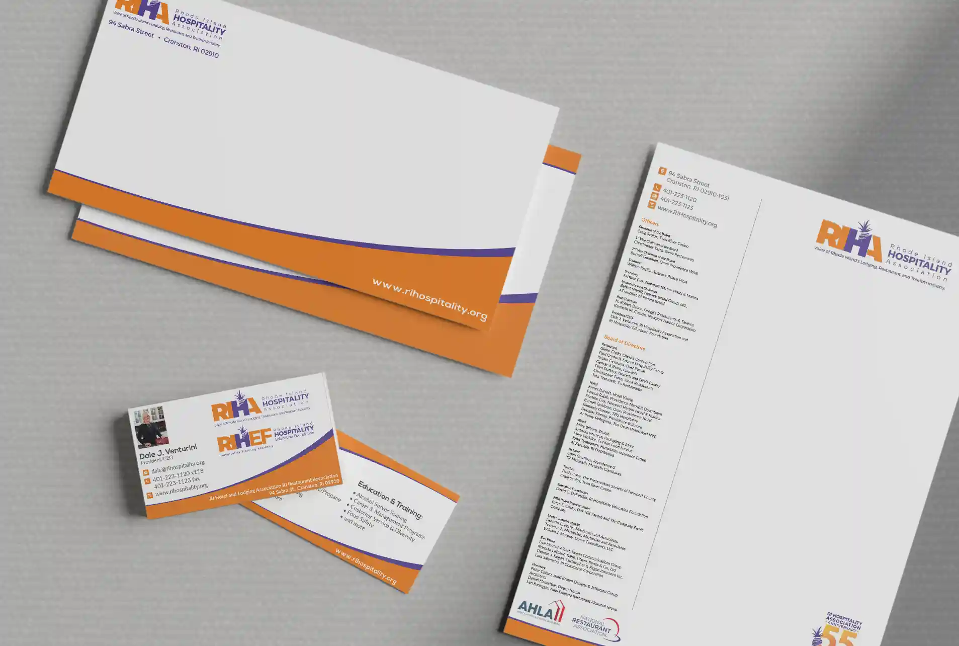 Portfolio - Stationary Graphic Design - RI Hospitality Association