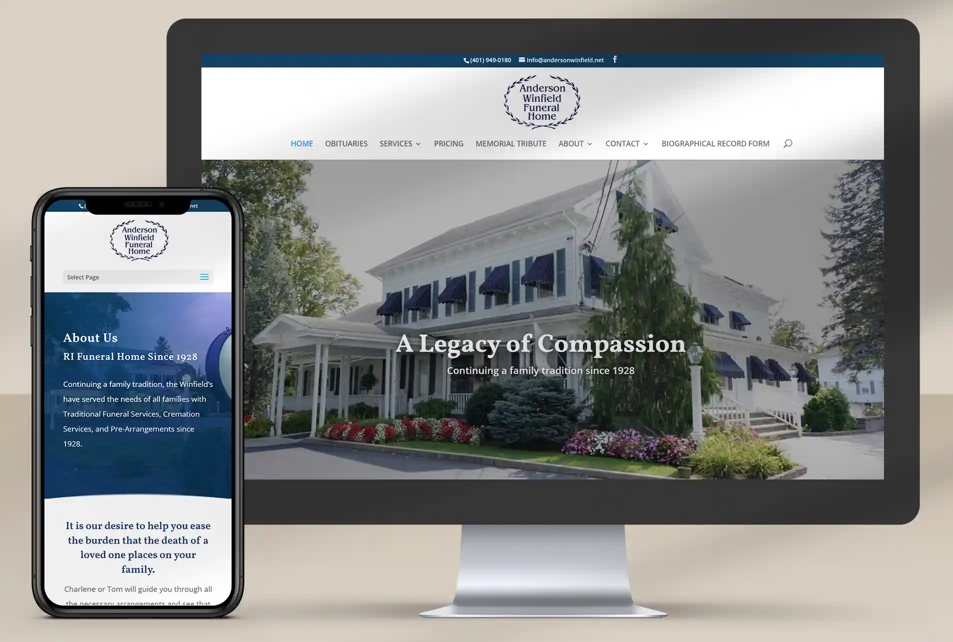 Portfolio - Web Design - Anderson Winfield Funeral Home